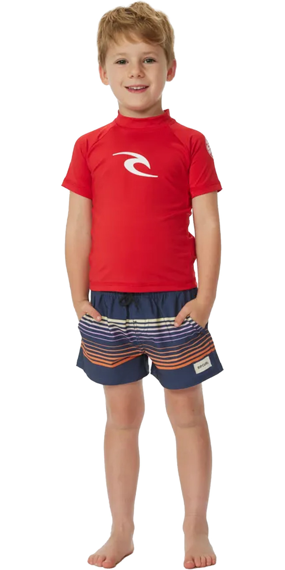 Rip Curl Toddler Brand Wave UPF Short Sleeve Rash Vest TNQTRV - Blue Gum Age - 3-4Y